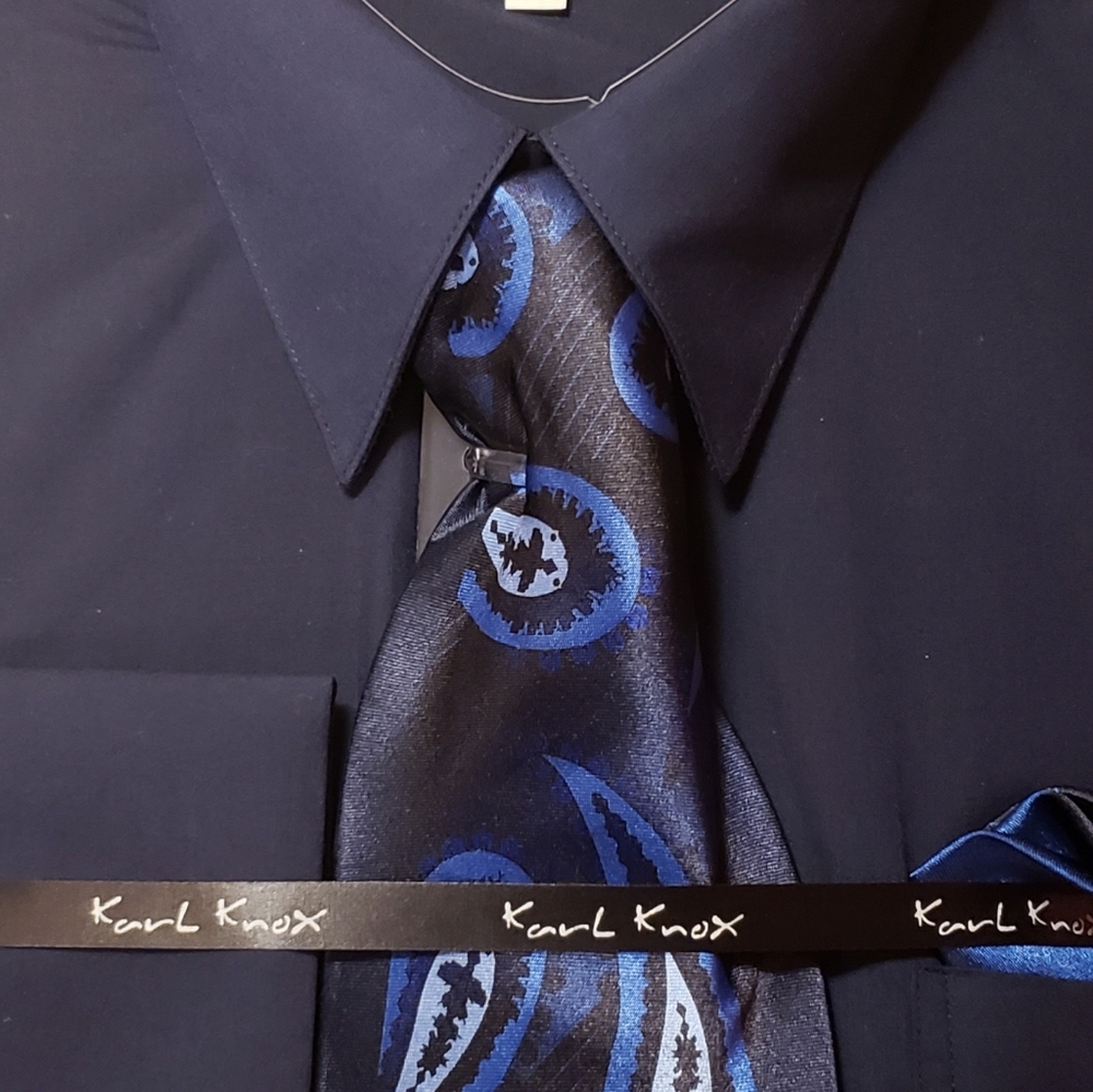 Dress Shirt and Tie with Cuffs combo Royal Blue